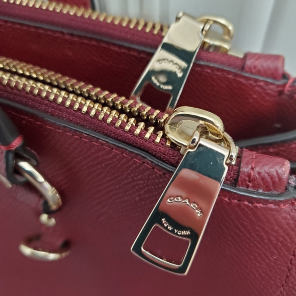 Coach Burgundy Leather Tote Bag - Picture 4 of 6